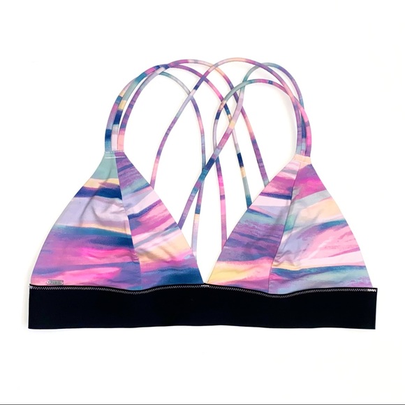 PINK Victoria's Secret Other - Pink Victoria’s Secret pink purple blue black criss cross strappy back bralette